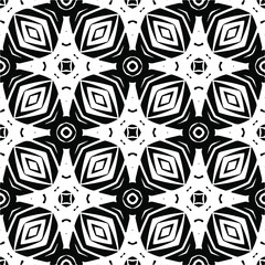 Vector seamless pattern. Modern stylish texture. Composition from regularly repeating geometrical elements. Vector illustrations. Black and white pattern.