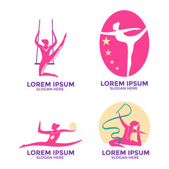 Set of Modern Gymnastics Badge Illustration
