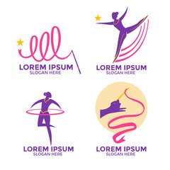 Set of Modern Gymnastics Badge Illustration