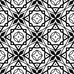 Vector seamless pattern. Modern stylish texture. Composition from regularly repeating geometrical elements. Vector illustrations. Black and white pattern.