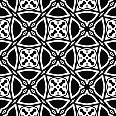 Vector seamless pattern. Modern stylish texture. Composition from regularly repeating geometrical elements. Vector illustrations. Black and white pattern.