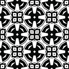 Vector seamless pattern. Modern stylish texture. Composition from regularly repeating geometrical elements. Vector illustrations. Black and white pattern.