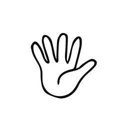 Vector elements thumbs up like. For your design of cards, posters, invitations. Drawn doodle icon of gesture isolated on background.
