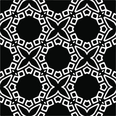 Vector seamless pattern. Modern stylish texture. Composition from regularly repeating geometrical elements. Vector illustrations. Black and white pattern.