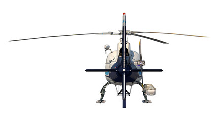 Helicopter 2- Back view white background 3D Rendering Ilustracion 3D