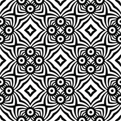 Vector seamless pattern. Modern stylish texture. Composition from regularly repeating geometrical elements. Vector illustrations. Black and white pattern.