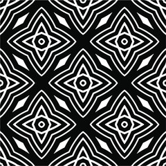 Obraz premium Vector seamless pattern. Modern stylish texture. Composition from regularly repeating geometrical elements. Vector illustrations. Black and white pattern.