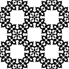 Vector seamless pattern. Modern stylish texture. Composition from regularly repeating geometrical elements. Vector illustrations. Black and white pattern.