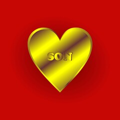 A vector illustration of a golden heart, a symbol of sincere love, perfect for gifts for loved ones, for wall decoration, and more.