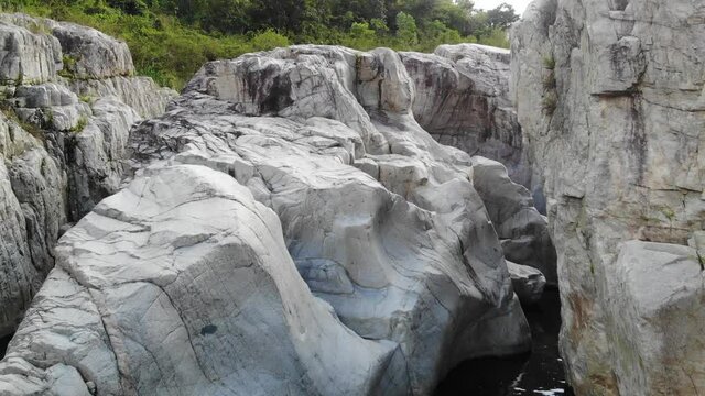 flying over white canyon in Puerto Rico
