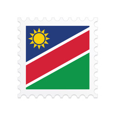 Namibia flag postage stamp on white background. Vector illustration eps10.