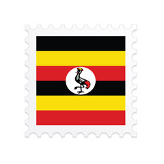 Uganda flag postage stamp on white background. Vector illustration eps10.