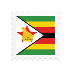 Zimbabwe flag postage stamp on white background. Vector illustration eps10.