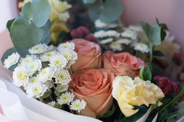 Flowers Bouquet. Beautiful bouquet of flowers close-up.