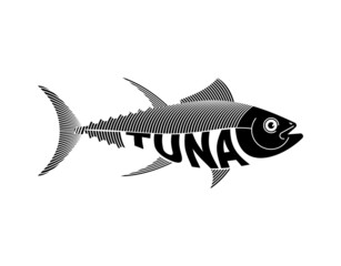 Tuna sign. Icon tunny Seafood fish. Symbol vector illustration
