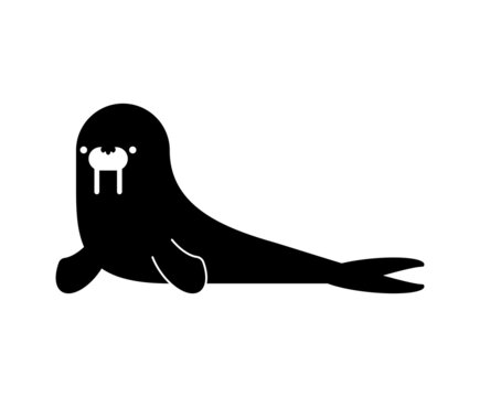 recommend clip art: Walrus cartoon isolated. sea cow vector illustration
