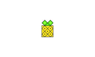 Creative Artistic Pineapple Fruit Logo Symbol Design Illustration
