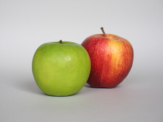red and green apple fruit food