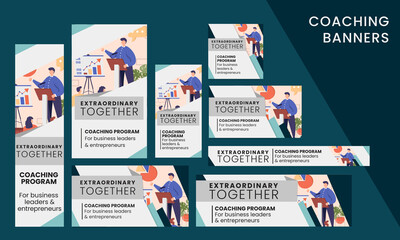 Coaching & Mentor Web banner for businessmen & entrepreneur Google Ads, Scoail Media instagram Facebook Post & Stories