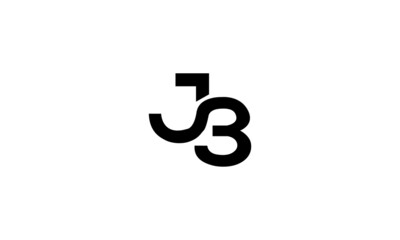 Logo JB or J3 unique design, simple monogram icon combination JB or J3.