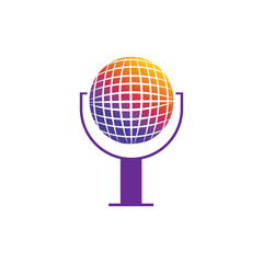 microphone logo illustration icon design vector