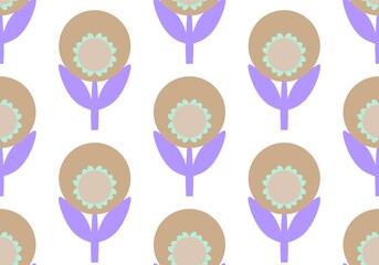 Geometric floral seamless pattern with flower for wallpaper and fabrics and textiles