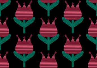 Geometric floral seamless pattern with flower for wallpaper and fabrics and textiles