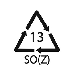 Battery recycling symbol 13 SO(Z). Vector illustration