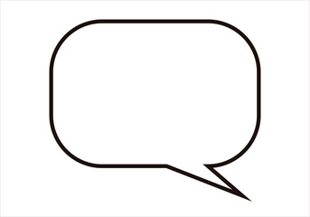 Icono negro de bocadillo vacío en fondo blanco.