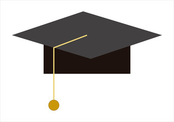 Icono negro de graduado en fondo blanco.