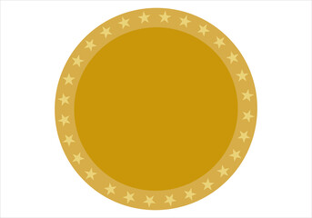 Icono de medalla dorada en fondo blanca.