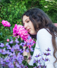 girl and flowers