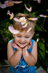 little boy with flower