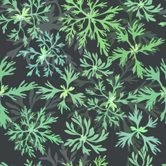 Fototapeten Seamless Pattern with a Colored Wormwood leaves © Jule-Marigold
