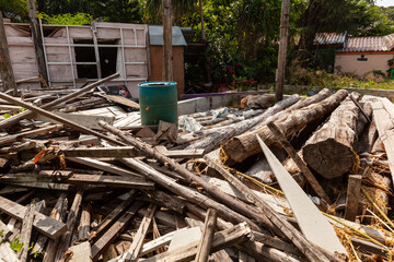 Aftermath of tsunami on Phi phi island Thailand 2004. Devastation and destruction.