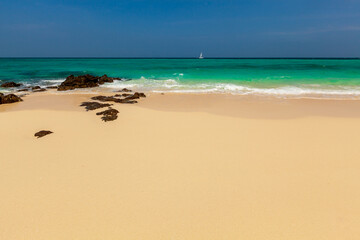 View of tropical beach in Thailand.