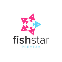 fish star logo icon vector template