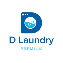 letter D laundry logo icon vector template