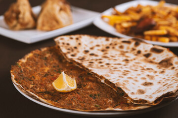 Turkish Pizza Lahmacun. This Lahmacun is tasty and delicious.