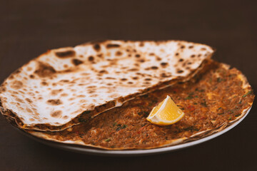 Turkish Pizza Lahmacun. This Lahmacun is tasty and delicious.