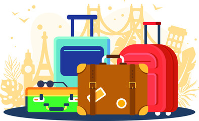 travel suitcase with luggage