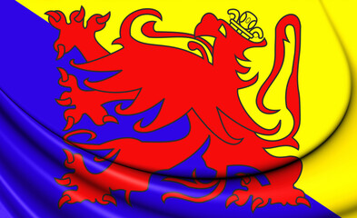 3D Flag of Sint-Truiden (Limburg), Belgium. 3D Illustration. - 467755469