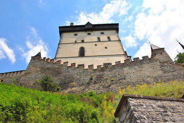Fototapeta premium Karlstejn castle close-up sightseeing of the czech republic