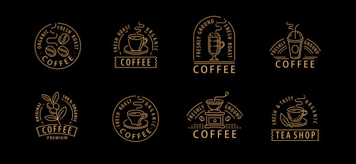 Coffee label set. Badges for restaurant or cafe menu