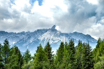 Mountain panorama in Italy Alps dolomites - obrazy, fototapety, plakaty