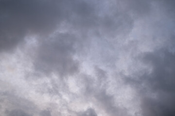Cloudy sky background. Dramatic sky full of dark clouds.