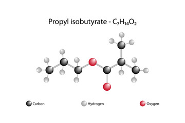 Molecular formula of propyl isobutyrate. It is a carboxylic ester with the smell of rum.