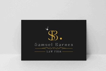 black and gold  letter S and B for personal lawyer logo design