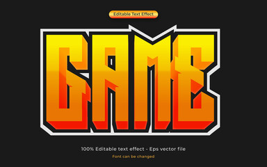 Game editable 3d text effect. vector game playing editable 3d style text effect template banner design.