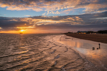 Southsea in Hampshire at sunset - obrazy, fototapety, plakaty